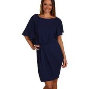 Vince Camuto Navy Blue Asymmetric Bat Wing Dress S